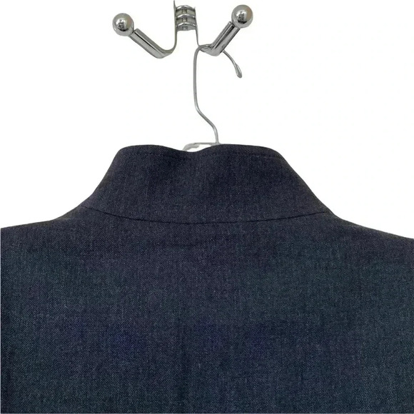 Lauren Ralph Lauren Gray Wool Jacket Blazer 6 Full Zip Mock Neck Vintage Classic - Picture 7 of 11